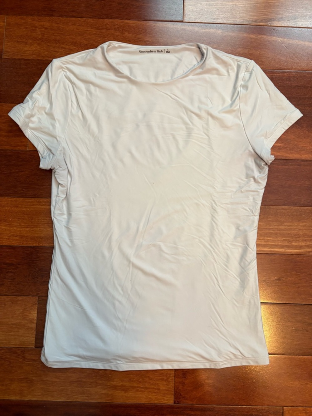 Abercrombie & Fitch White Short Sleeve Crew Tee-Fitted